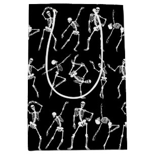 Skulls dancing black medium gift bag