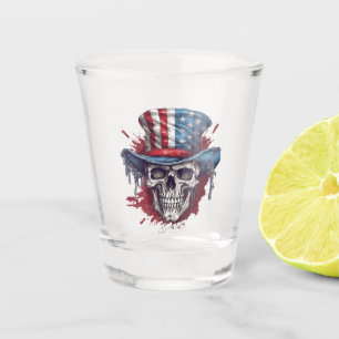 Skull's Fourth of July Shot Glass