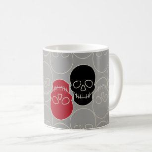 Skulls - Ghost Grey and Bone White Coffee Mug