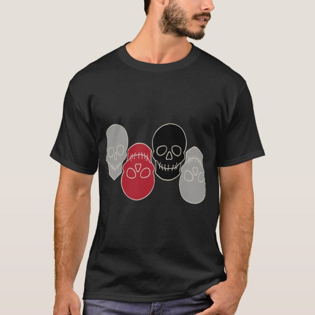 Skulls - Ghost Grey and Bone White T-Shirt (Front)