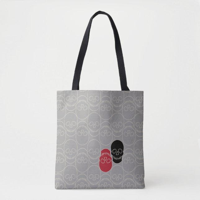 Skulls - Ghost Grey and Bone White Tote Bag (Front)