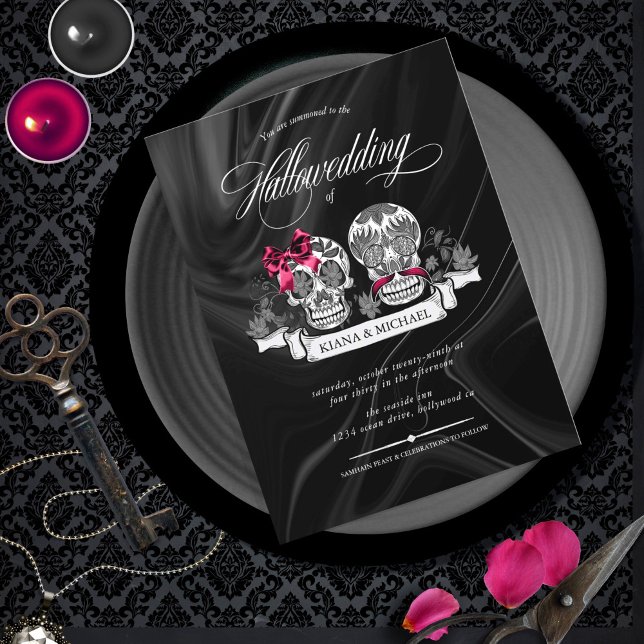 Skulls Gothic Hallowedding Burgundy ID866 (Creator Uploaded)