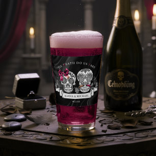 Skulls Gothic Hallowedding Burgundy ID866 Glass