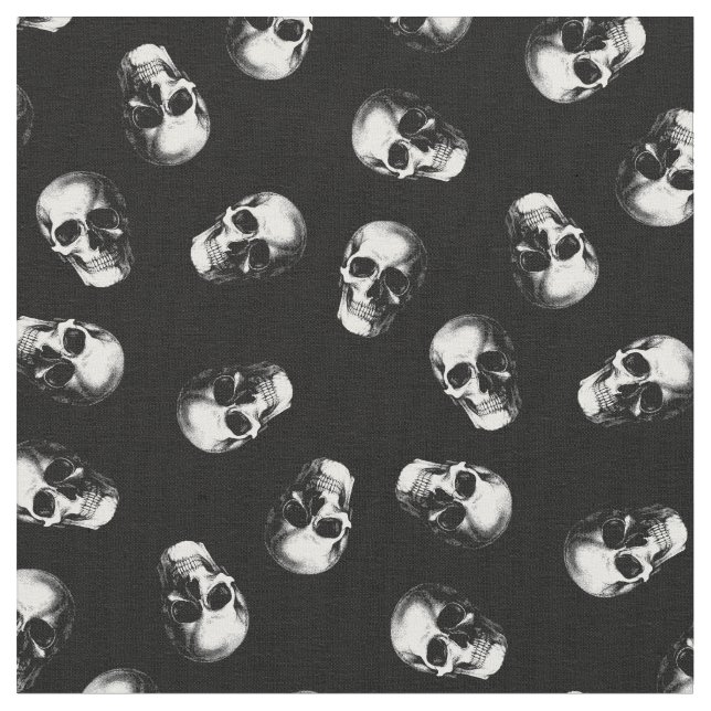 Skulls Gothic Halloween Fabric (Close Up)