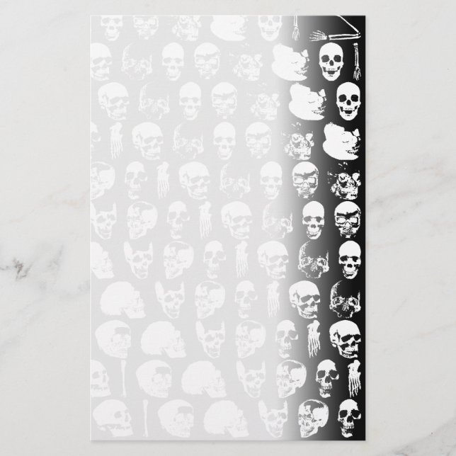 Skulls Horror Goth Death Rock Monster Stationery (Front)