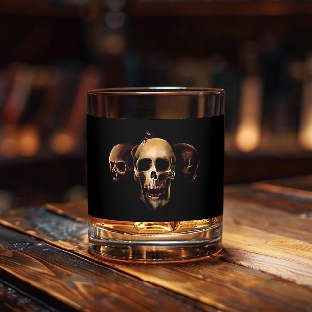 Skulls Human Black Whiskey Glass (Creator Uploaded)