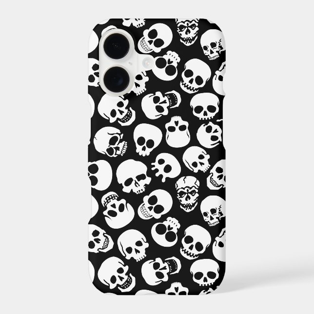 Skulls in Black Background Pattern (Back)