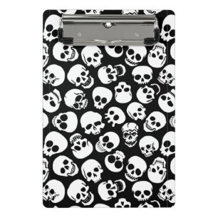 Skulls in Black Background Pattern Mini Clipboard