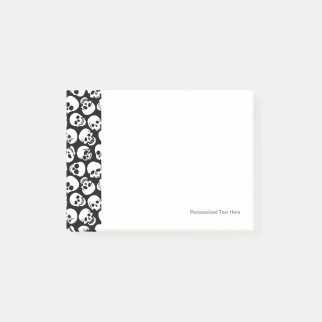 Skulls in Black Background Pattern Post-it Notes (Front)