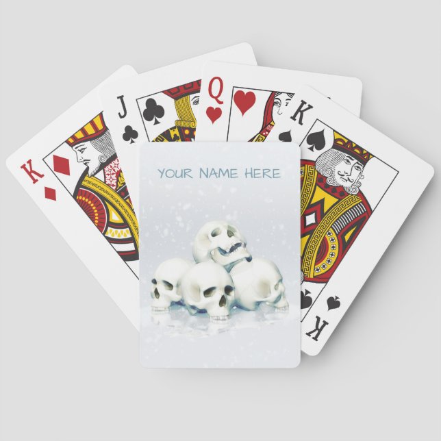 Skulls in the snow playing cards (Back)