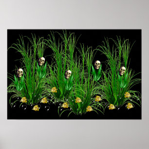 Skulls in the Weeds Poster