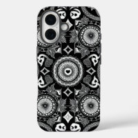 Skulls & Mandalas Ornamental (Black & White)