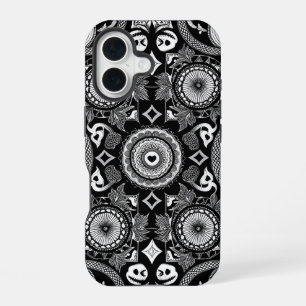 Skulls & Mandalas Ornamental (Black & White) iPhone 16 Case