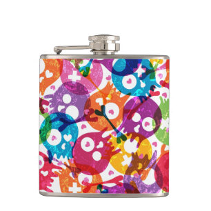 Skulls pattern 2 hip flask