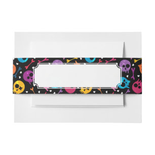 Skulls pattern 2 invitation belly band