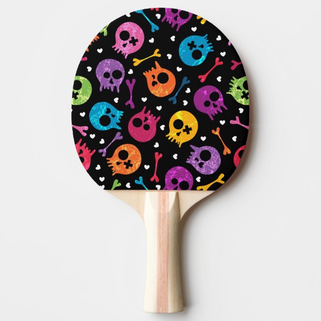 Skulls pattern 2 ping pong paddle (Front)