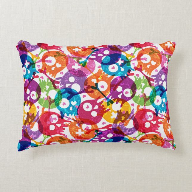 Skulls pattern 3 decorative cushion (Front)