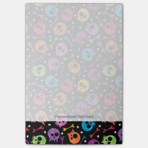 Skulls pattern 3 post-it notes