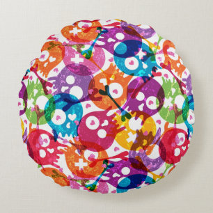 Skulls pattern 3 round cushion