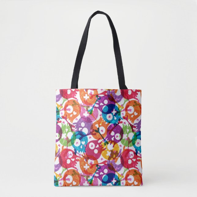Skulls pattern 3 tote bag (Front)