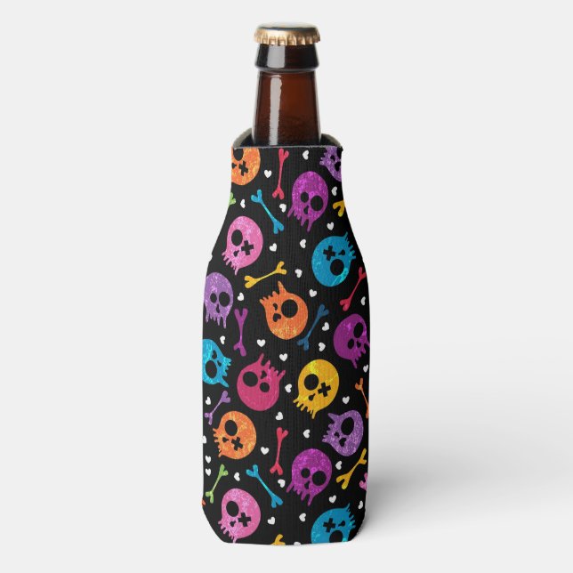 Skulls pattern bottle cooler (Bottle Front)
