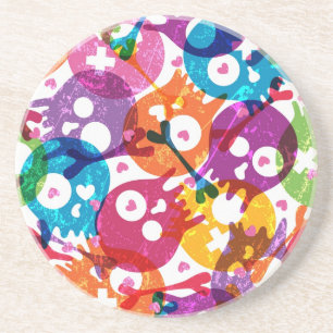 Skulls pattern coaster