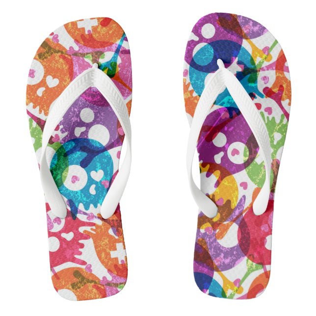 Skulls pattern jandals (Footbed)