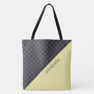 Skulls Pattern Monogrammed Tote Bag