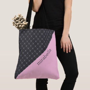 Skulls Pattern Monogrammed Tote Bag