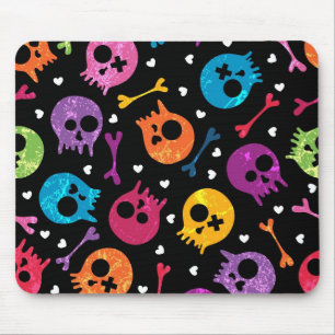 Skulls pattern mouse pad