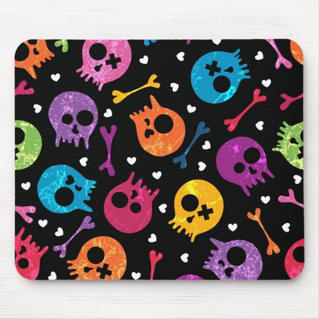 Skulls pattern mouse pad (Front)