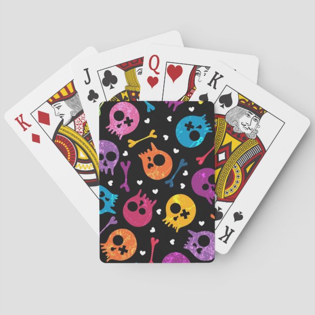 Skulls pattern playing cards (Back)