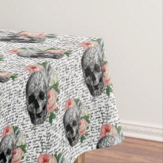 Skulls & Pink Roses Tablecloth