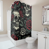 Skulls & Red Roses Gothic Floral