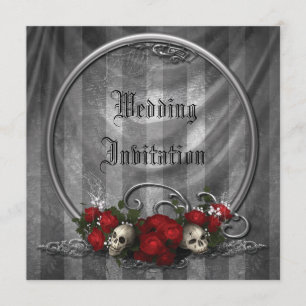 Skulls & Roses Elegant Gothic Wedding Invites