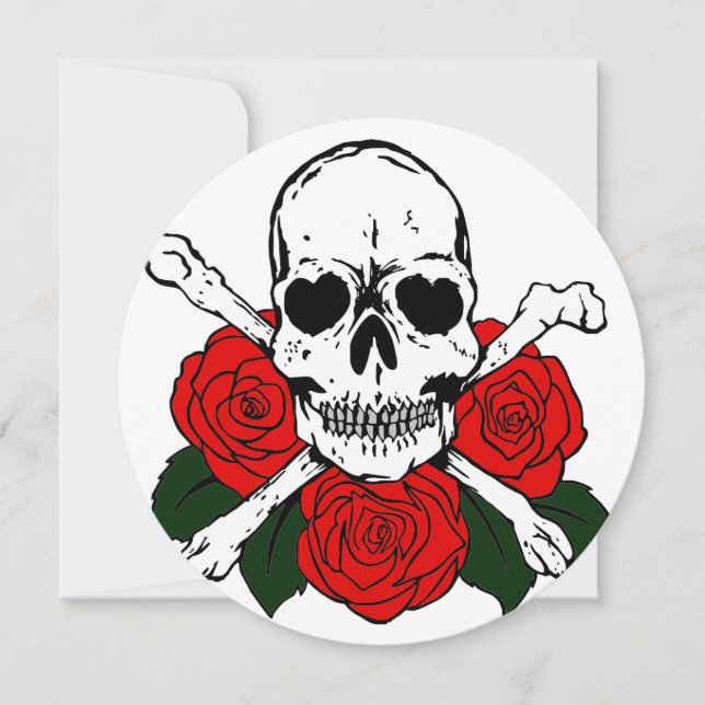 Skulls roses invitation (Front)