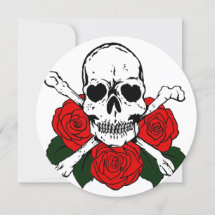 Skulls roses invitation