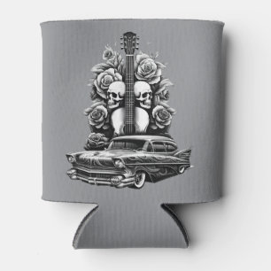 Skulls, Roses & Lowrider Art Can Cooler