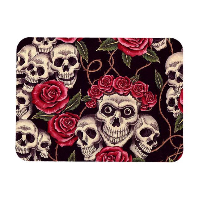 Skulls & Roses Magnet (Horizontal)