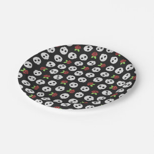 Skulls & Roses Paper Plate