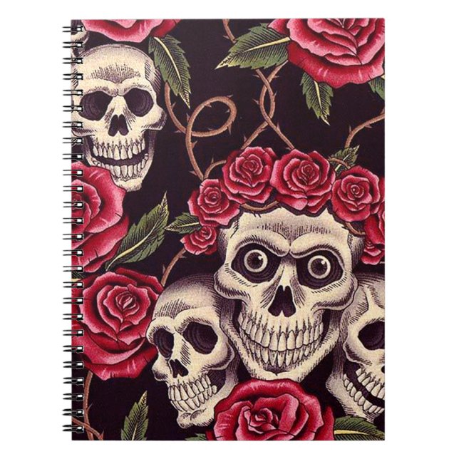 Skulls & Roses Spiral Notebook (Front)
