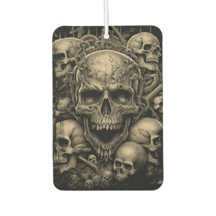 Skulls Sepia Tone Bones Gothic Scary Lifestyle Car Air Freshener