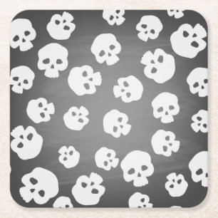 Skulls Square Paper Coaster