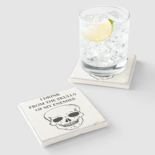 skulls stone coaster