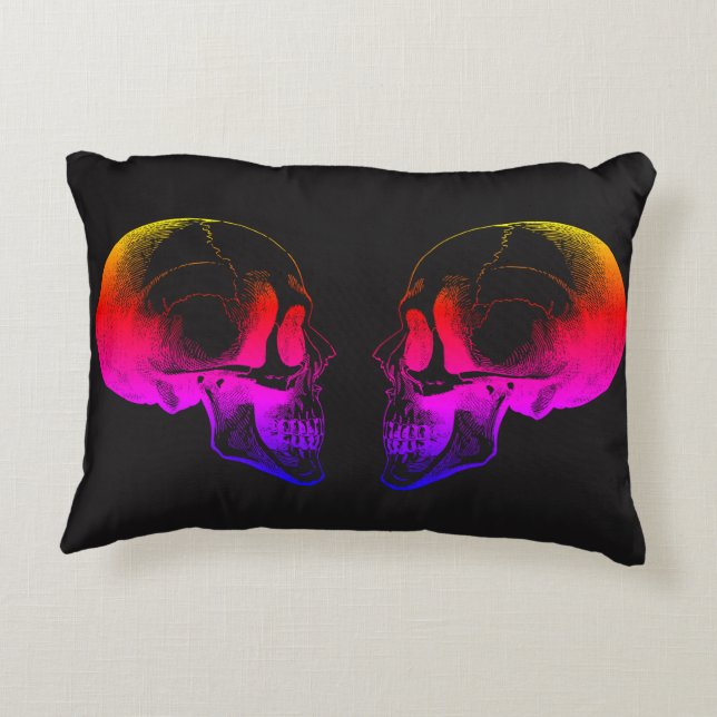 Skulls Throw Pillow (Back)