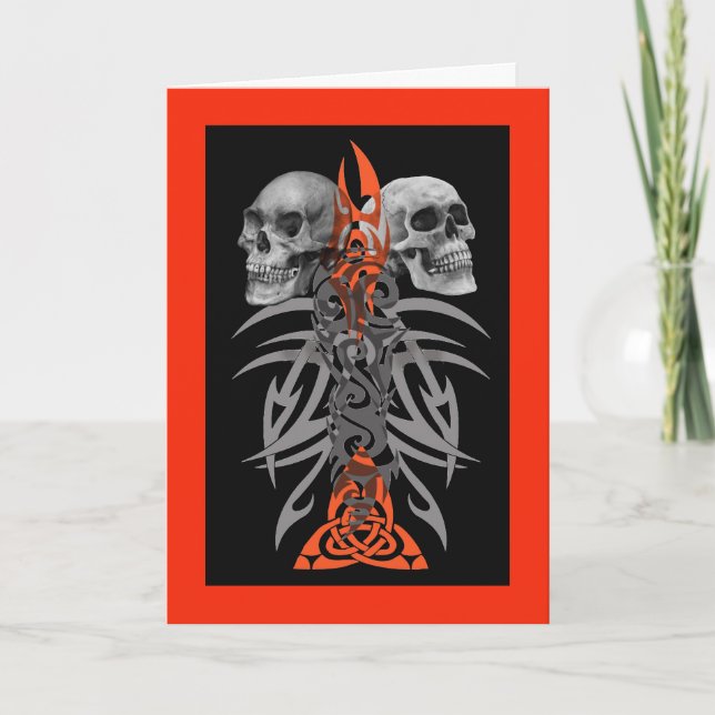 Skulls tribal pattern card (Front)