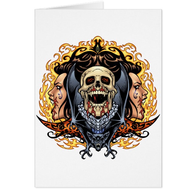 Skulls, Vampires and Bats customisable by Al Rio. (Front)