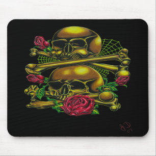 Skulls, Webs, and Roses Mousepad