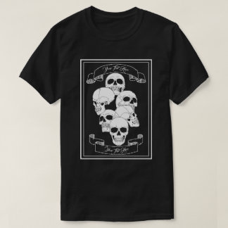 Skulls with Banners and Customisable Text Black T-Shirt