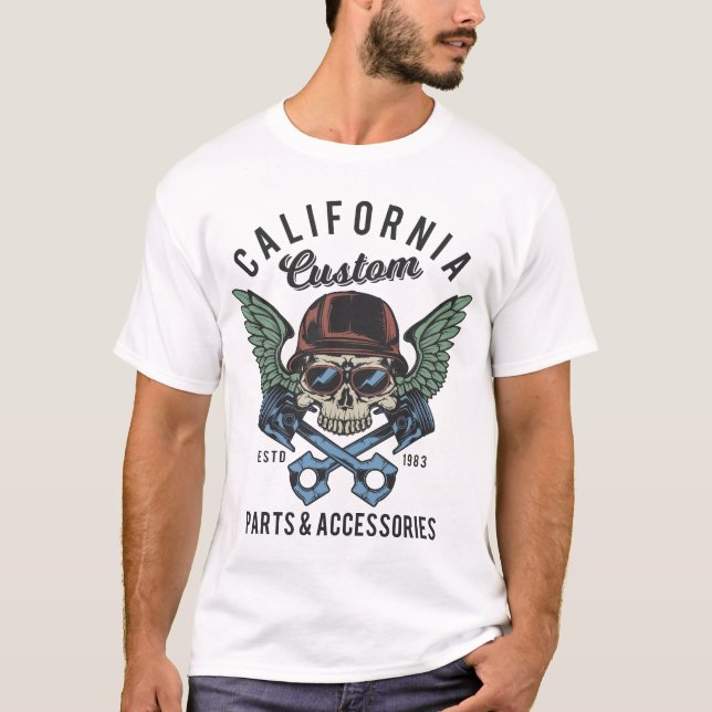Skulls With Helmets Wings (colour) T-Shirt (Front)